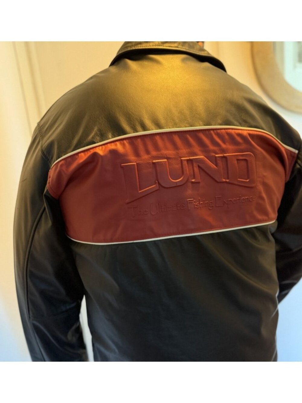 Lund Jacket Mens Size 2XL Leather  Fishing Boats Coat VINTAGE